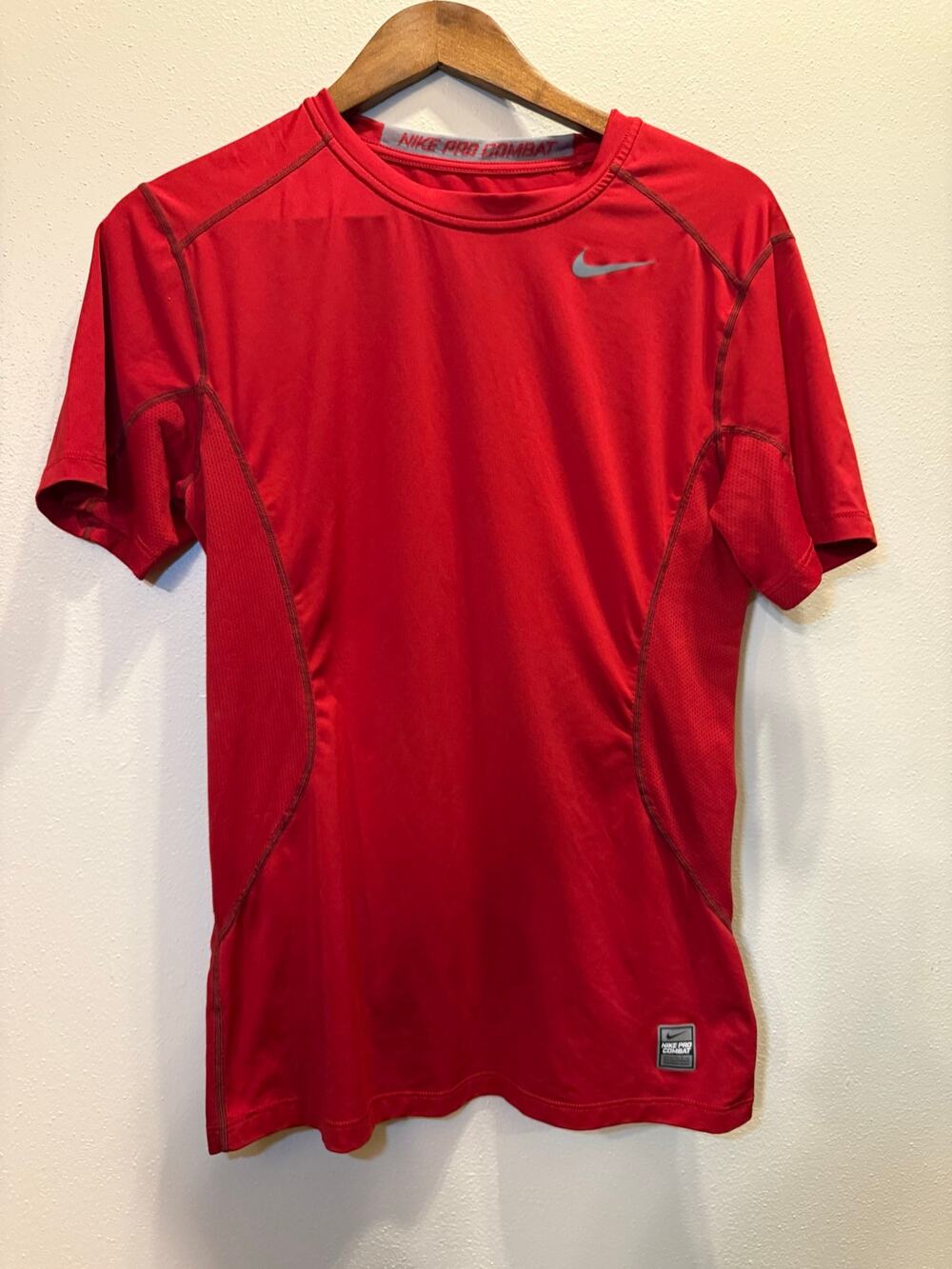 Nike Pro Combat Dri-FIT Red Compression Training Shirt Men’s